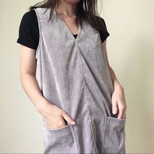 Orange Creek Corduroy double-V apron dress